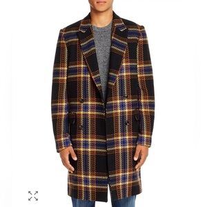 Men's Plaid Wool-Blend Coat